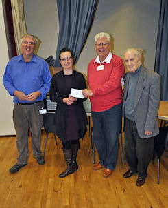 presenting a cheque to Air Ambulance